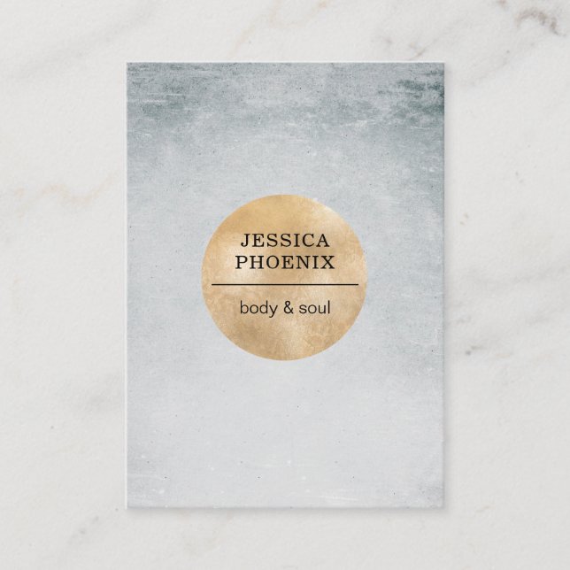 Modern Goldener Kreis Aquarell Grau Schwarz Visitenkarte (Vorderseite)