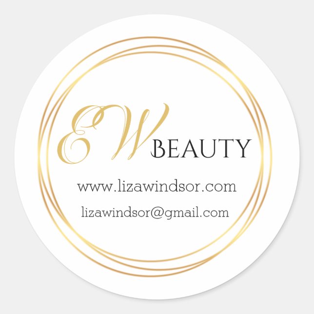 Modern goldfarbenes Monogramm-Logo Runder Aufkleber (Vorderseite)