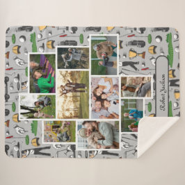 Modern Golf 10 Foto Collage Monogram Name Sherpadecke