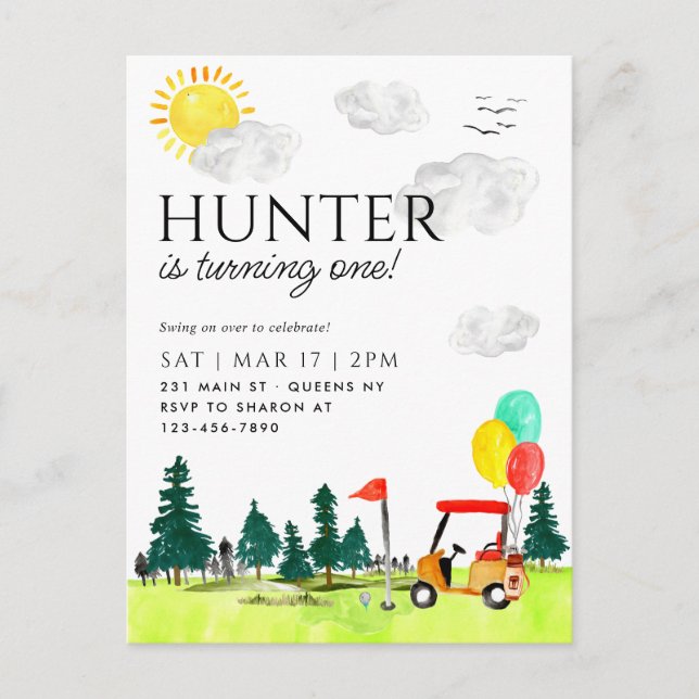 Modern Golf Cart Country Club Belleva Postkarte (Vorderseite)