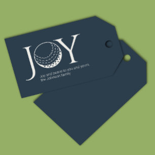 Modern Golf Joy & Peace Navy Blauer Weihnachten Geschenkanhänger