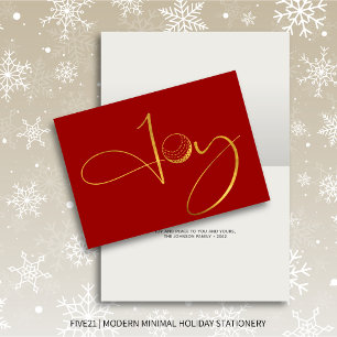 Modern Golf Joy & Peace Red Falten Weihnachten