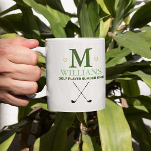 Modern Golf Monogram Kaffeetasse