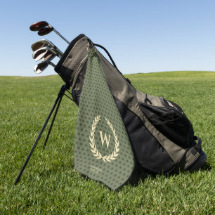 MODERN GOLF VATER'S DAY ARMY GREEN MONOGRAM GOLFHANDTUCH