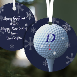 Modern Golfer Merry Golfmas Frohes neues Swing Gol Ornament Aus Metall