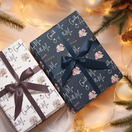 Modern Goodbye Miss Hello Mrs Blue Brautparty Geschenkpapier