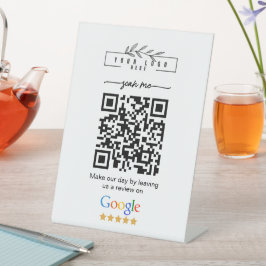 Modern Google Reviews Business Link QR Code   Sockelschild