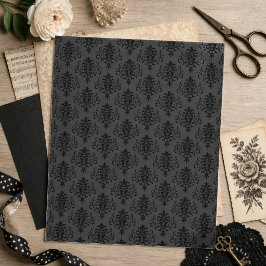 Modern Gothic Gray Black Damask Scrapbook Paper