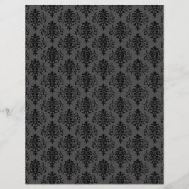 Modern Gothic Gray Black Damask Scrapbook Paper