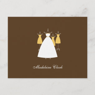 Modern Gowns Flat Danke Card - Mustard
