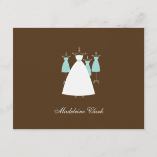 Modern Gowns Flat Danke-Card - Türkis Dankeskarte