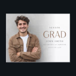 Modern Grad Photo Master Graduation Announcement Postkarte<br><div class="desc">Celebrate your milestone with this modern minimalist simple photo collage graduation announcement postcard, featuring a confident grad photo picture image and refined typography. Ideal for masters graduation announcements or senior graduation announcements, it offers a polished way to share your success. Create custom graduation postcards by adding your name, school, degree,...</div>