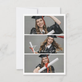 Modern Graduate Photo Collage Graduation Dankeskarte