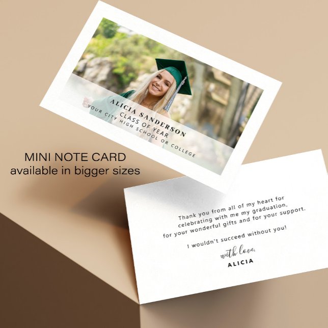 Modern graduate photo graduation thank you mitteilungskarte (Von Creator hochgeladen)