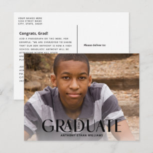 Modern Graduate Trendy Overlay 1-Foto-Abschluss Postkarte