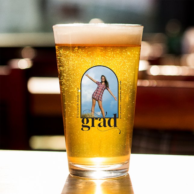  Modern Graduation Arch Photo Black Typography  Glas (Von Creator hochgeladen)