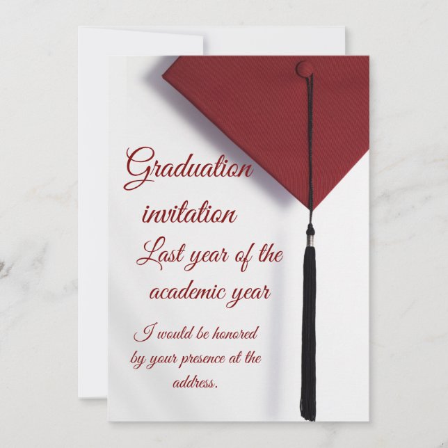 Modern Graduation Invitation with Graduation Cap Einladung (Vorderseite)