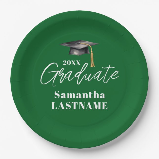 Modern Graduation Party Class of 20XX Custom Paper Pappteller (Vorderseite)