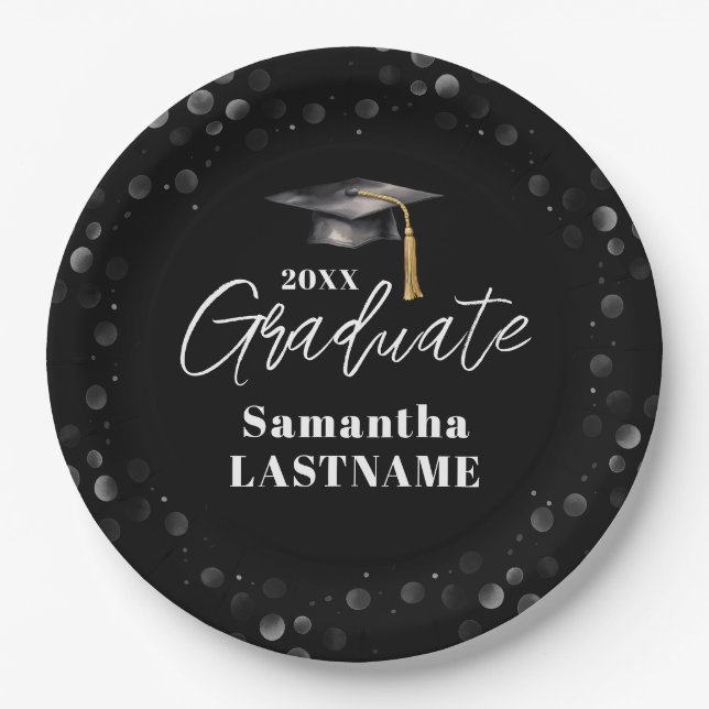 Modern Graduation Party Class of 20XX Custom Paper Pappteller (Vorderseite)
