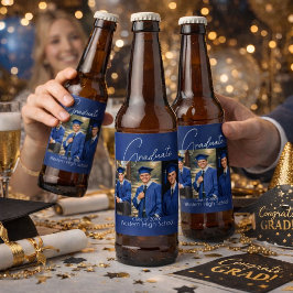 Modern Graduation Party Photo Display Bierflaschenetikett