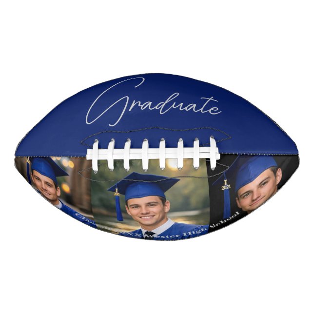 Modern Graduation Party Photo Display Football (Vorderseite)