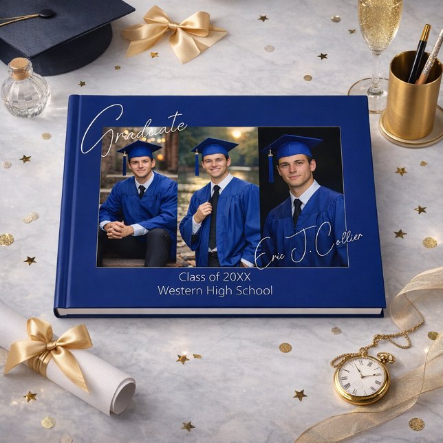Modern Graduation Party Photo Display Gästebuch (Von Creator hochgeladen)