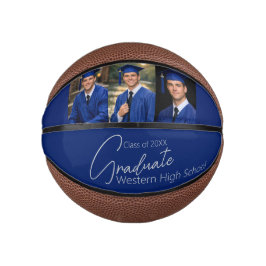 Modern Graduation Party Photo Display Mini Basketball