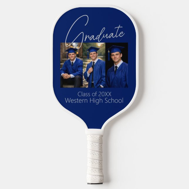 Modern Graduation Party Photo Display Pickleball Schläger (Vorderseite)