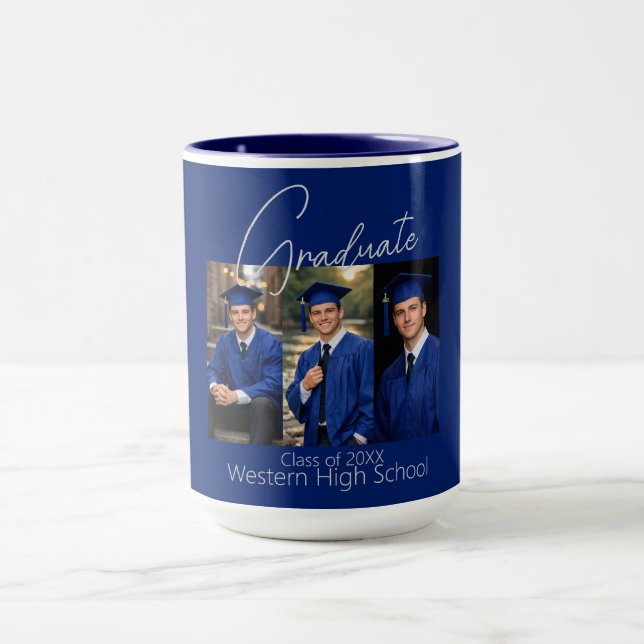 Modern Graduation Party Photo Display Tasse (Zentrum)