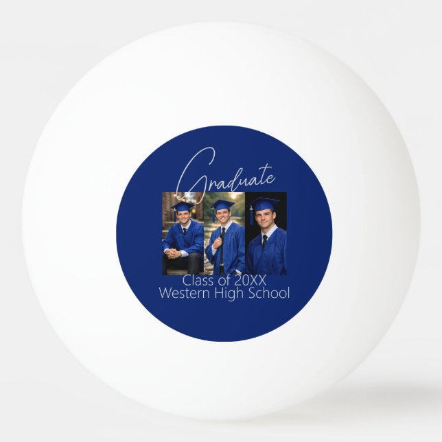 Modern Graduation Party Photo Display Tischtennisball (Vorderseite)