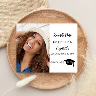 Modern Graduation Party Save the Date Karte