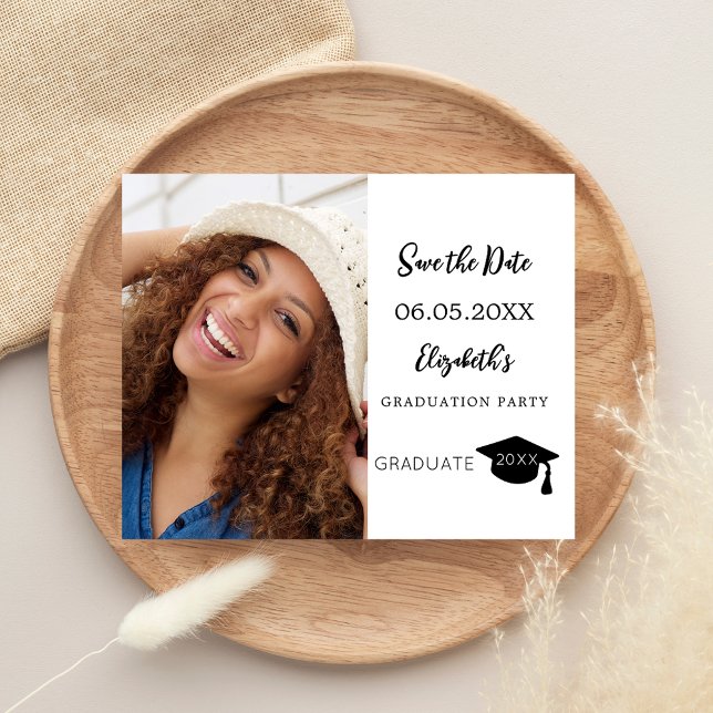Modern Graduation Party Save the Date Karte (Von Creator hochgeladen)