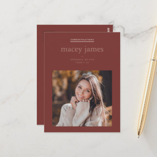 Modern Graduation Photo Card | Custom College Grad Postkarte