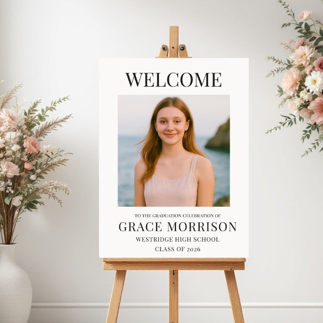Modern Graduation Photo Welcome Sign Poster (Von Creator hochgeladen)