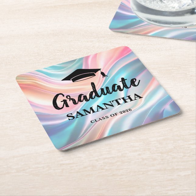 Modern  Graduation  Rechteckiger Pappuntersetzer (angewinkelt)