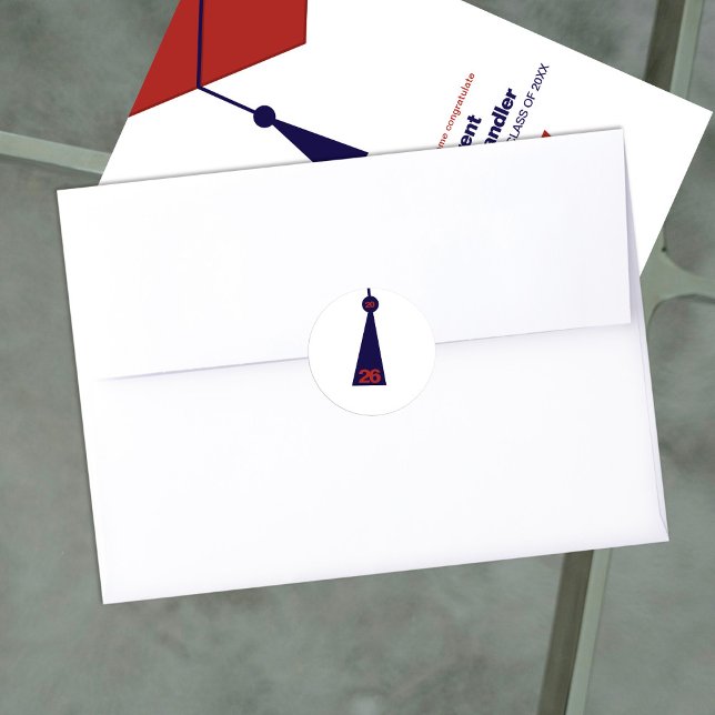 Modern Graduation Tassel Envelope Seal Sticker (Von Creator hochgeladen)