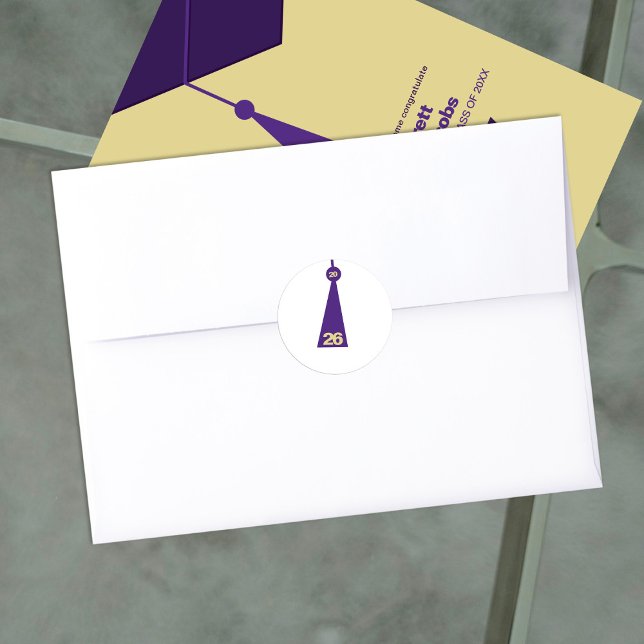 Modern Graduation Tassel Envelope Seal Sticker (Von Creator hochgeladen)
