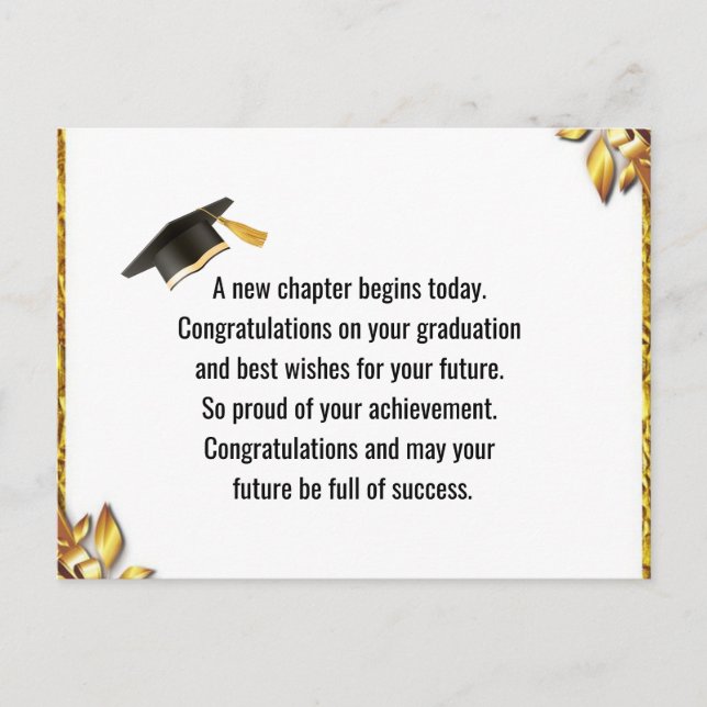 Modern Graduation Thank You Card Elegant Class of  Postkarte (Vorderseite)