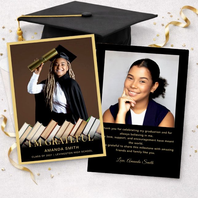 Modern Graduation Thank You Card Photo Dankeskarte (Von Creator hochgeladen)