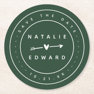 Modern, Grafik Save the Date Runder Pappuntersetzer