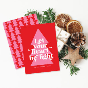 Modern grafisch minimal Weihnachten rot und rosa