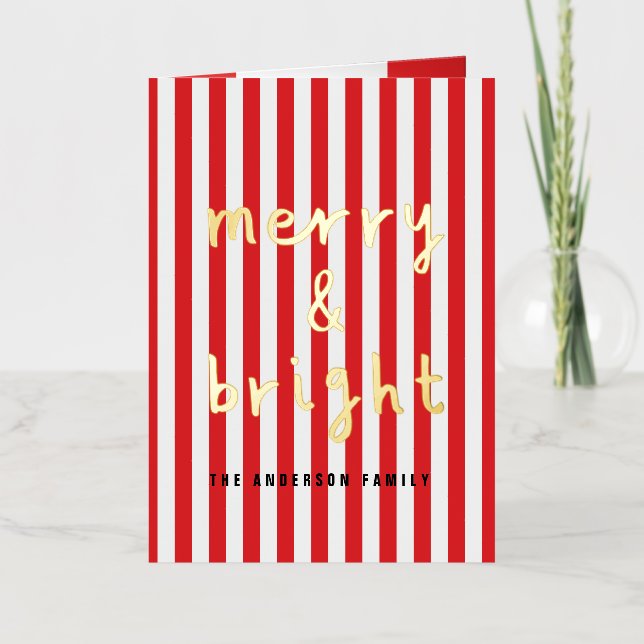 Modern grafisch minimale Weihnachtsrot und weiß (Vorderseite)