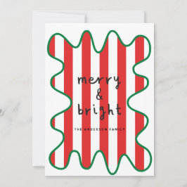 Modern grafisch minimale Weihnachtsrot und weiß Feiertagskarte