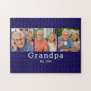 Modern Grandpa Est. Minimalistische Typografie 3 F Puzzle