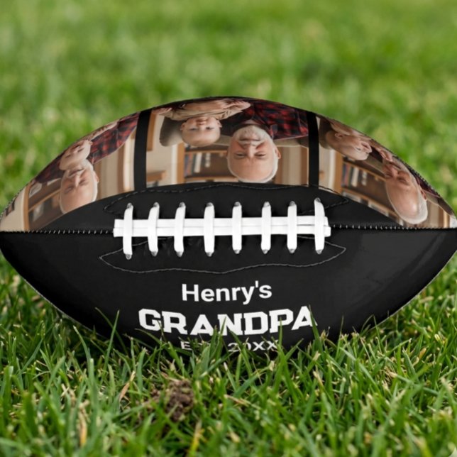 Modern Grandpa Est. Name Year 3 Photo Football (Von Creator hochgeladen)