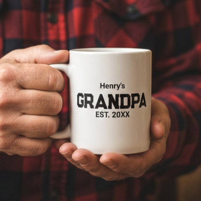 Modern Grandpa Established Est. Name Year  Kaffeetasse (Von Creator hochgeladen)