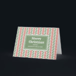 Modern Grandson und seine Ehefrau frohe Weihnachte Karte<br><div class="desc">Frohe Weihnachten für Enkel und seine Ehefrau-Karte mit modernen roten und grünen Herringbone-Muster und nachdenklichen Vers.</div>