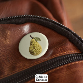 Modern Granny Yellow Green Crochet Birne Frucht Button