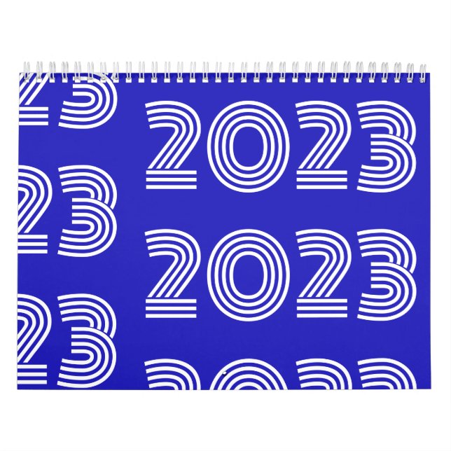 Modern Graphic Typografy Blue White Kalender (Titelbild)