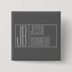 Modern, Grau auf Dunkelgrau, Initialen & Namenslog Button